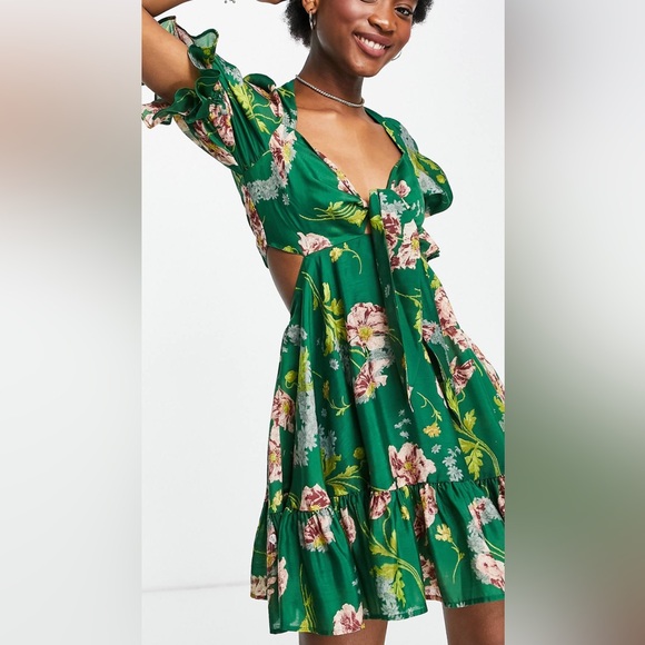 Floral Green Dress ASOS Design - Picture 3 of 5
